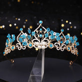 FBT - Blue Crystal Bridal Wedding Tiara - FashionByTeresa